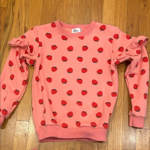 Lola + The Boys Pink Strawberry Sweatsuit - Picture 2 of 5